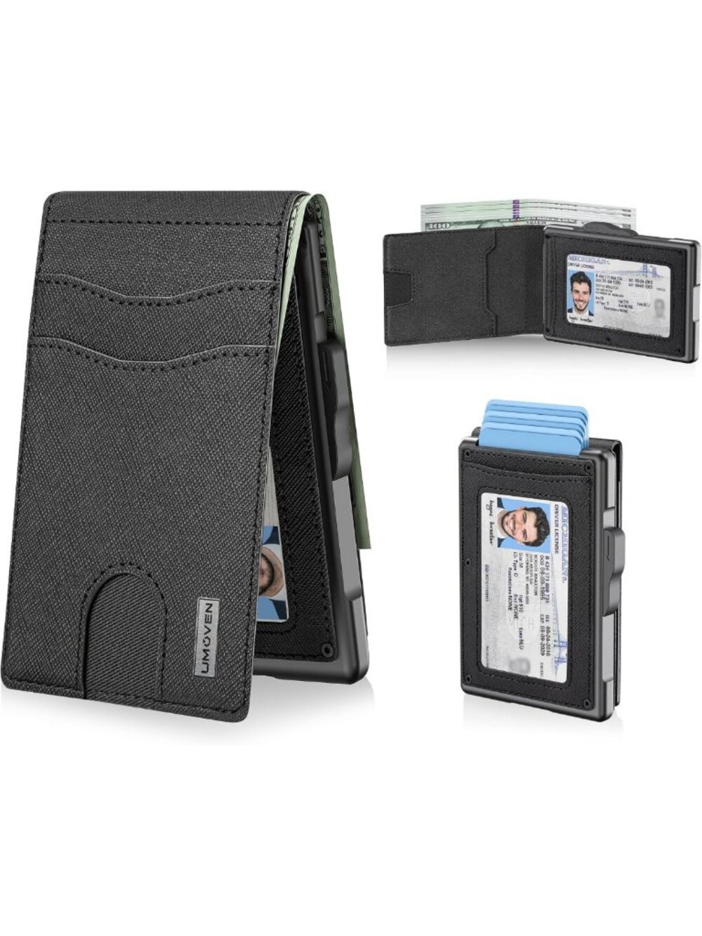 Minimalist Leather Bifold Wallet for Men, RFID Blocking, Cash Slot, Slim Design